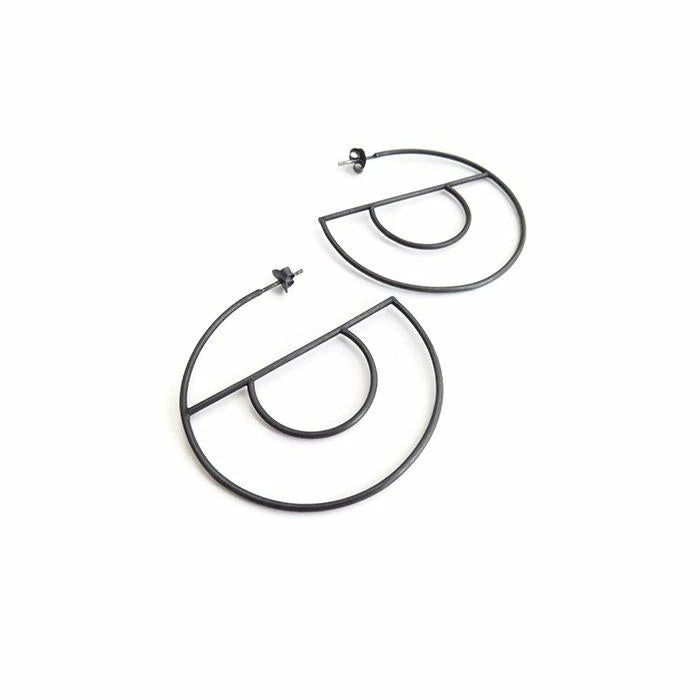 KimyaJoyas Earrings: Large Geometric Oxidized Silver Hoops Jewelry 7 KimyaJoyas Earrings: Large Geometric Oxidized Silver Hoops Jewelry