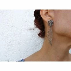 KimyaJoyas Earrings: Long Natural Pattern Jewelry