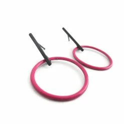Jewelry KimyaJoyas Earrings: Pink Enamel Circle