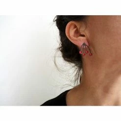 Jewelry KimyaJoyas Earrings: Red Enamel Sprouts