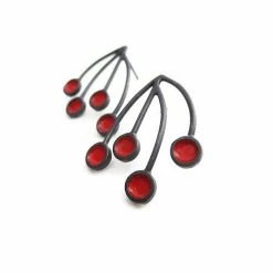 Jewelry KimyaJoyas Earrings: Red Enamel Sprouts