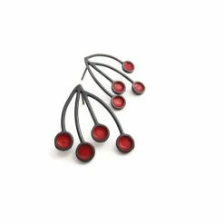 Jewelry KimyaJoyas Earrings: Red Enamel Sprouts