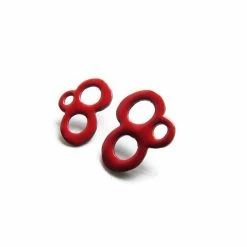 KimyaJoyas Earrings: Red Enamel Studs