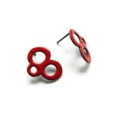 KimyaJoyas Earrings: Red Enamel Studs