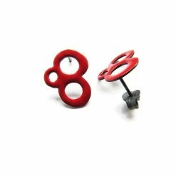 KimyaJoyas Earrings: Red Enamel Studs