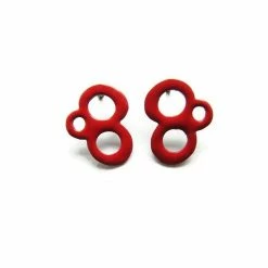 KimyaJoyas Earrings: Red Enamel Studs