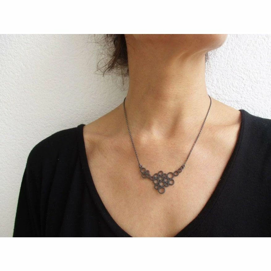 KimyaJoyas Necklace: Bubbles Oxidized Silver 4 KimyaJoyas Necklace: Bubbles Oxidized Silver