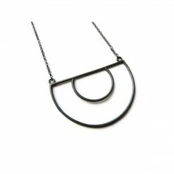 Jewelry KimyaJoyas Necklace: Geometric Oxidized Silver