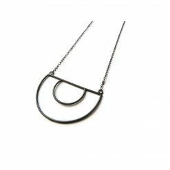 Jewelry KimyaJoyas Necklace: Geometric Oxidized Silver