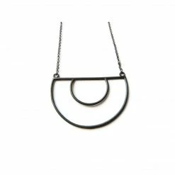 Jewelry KimyaJoyas Necklace: Geometric Oxidized Silver