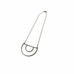 Jewelry KimyaJoyas Necklace: Geometric Oxidized Silver