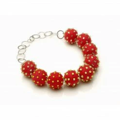 Linda May Studio Jewelry Linda May Big Felt Necklace: Red