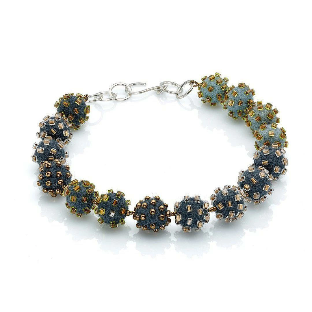 Linda May Studio Linda May Small Felt Necklace: Greys Jewelry 3 Linda May Studio Linda May Small Felt Necklace: Greys Jewelry