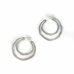 Lisa Crowder Earrings: Rough Cut Cutout Hoop Jewelry