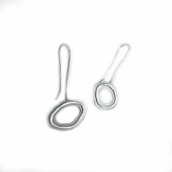 Lisa Crowder Earrings: Thin Double Layer Rough Cut Jewelry