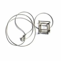 Ludviks Medium 2 Silver Cube Pendant Jewelry