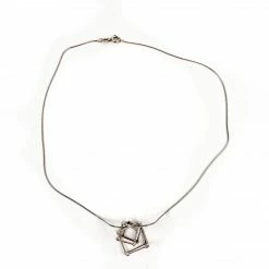 Ludviks Small 2 Silver Cube Pendant Jewelry