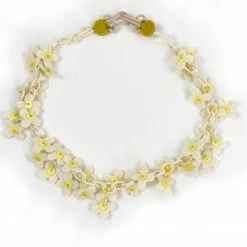 Jewelry Lynsey Walters Flower Confetti Necklace: Cream & Yellow