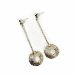 Jewelry Mary Allison Earrings: Long Textured Circle