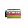 Mercado Global Josefina Pouch: Fuschia Horizontal Stripe