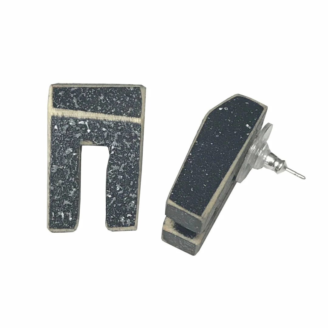 Morgan Hill Earrings: Black Faceted Studs 3 Morgan Hill Earrings: Black Faceted Studs