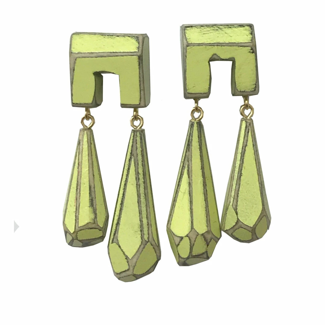 Morgan Hill Earrings: Lime Dangle Stud 3 Morgan Hill Earrings: Lime Dangle Stud