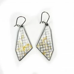 Myriad Of Mischief Enamel Geo Dangle: Grid Jewelry