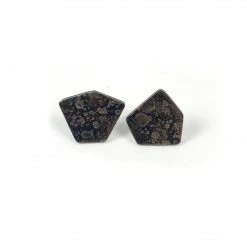 Myriad Of Mischief Etched Splatter SS Geo Studs Jewelry