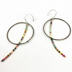 Jewelry Olivia De Soria Earrings: Brass Circular Beaded Line