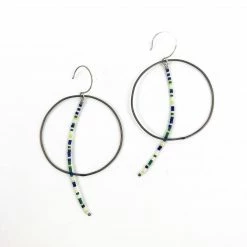 Jewelry Olivia De Soria Earrings: Brass Circular Beaded Line