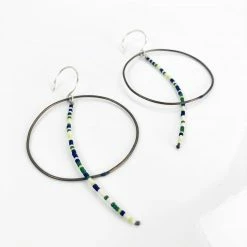 Jewelry Olivia De Soria Earrings: Brass Circular Beaded Line