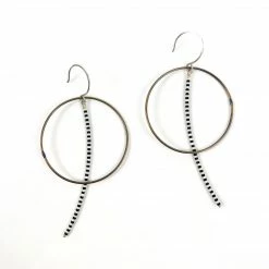 Jewelry Olivia De Soria Earrings: Brass Circular Beaded Line