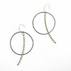 Jewelry Olivia De Soria Earrings: Brass Circular Beaded Line