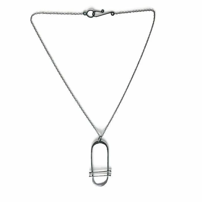 Jewelry Olivia De Soria Necklace: Oxidized Silver Oval 3 Jewelry Olivia De Soria Necklace: Oxidized Silver Oval