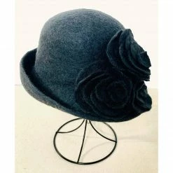 Pomegranate Moon Hat: Charcoal W/Roses Extras