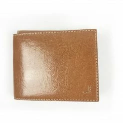 Pong Gaddi Tri-Fold Wallet: Tan Wallets