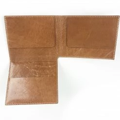 Pong Gaddi Tri-Fold Wallet: Tan Wallets