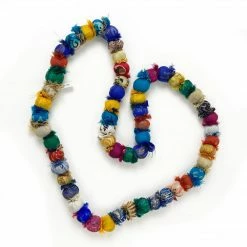 Jewelry Red Sari Necklace: Candy Wrapper Sari