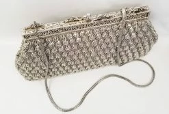 Ricki Designs Bag: Silver Crochet Beaded #ACB975