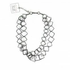 Sally Prangley Necklace: Hammered Squares Jewelry