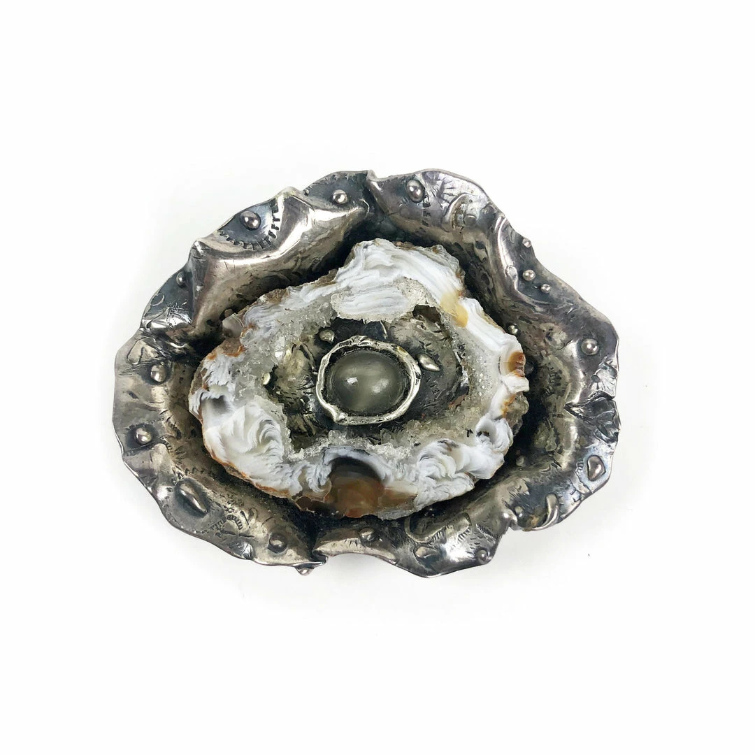 Sallye Mann Pendant: Geode And Moonstone 3 Sallye Mann Pendant: Geode And Moonstone