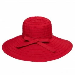 Extras San Diego Hat Co. Large Brim Ribbon Hat With Bow