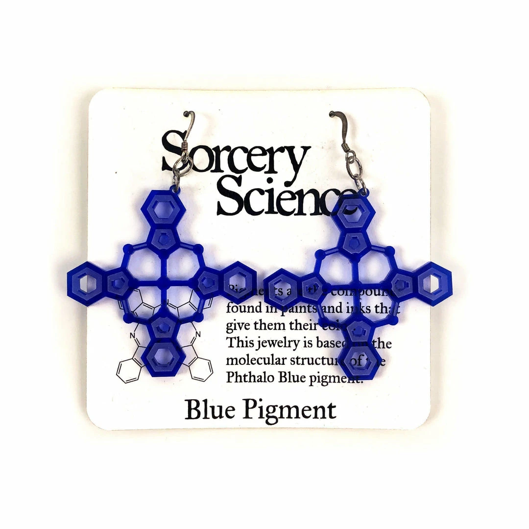 Sorcery Science Earrings: Blue Pigment 3 Sorcery Science Earrings: Blue Pigment