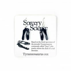 Sorcery Science Earrings: Jane T-Rex Skull