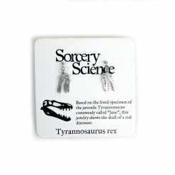 Sorcery Science Earrings: Jane T-Rex Skull