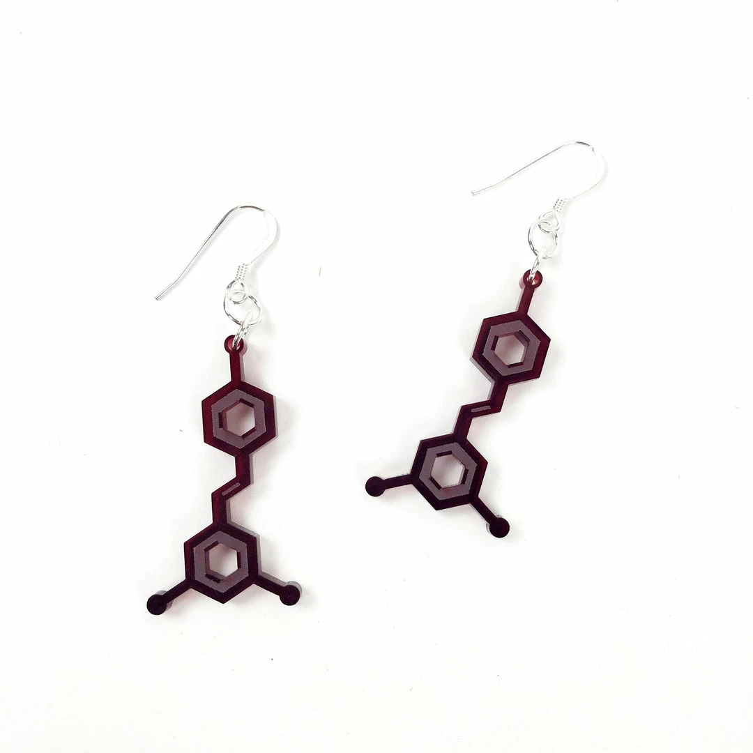 Sorcery Science Earrings: Resveratrol (Red Wine) 4 Sorcery Science Earrings: Resveratrol (Red Wine)