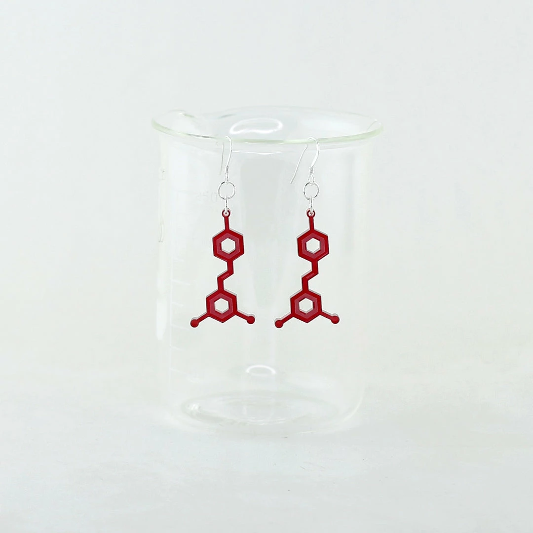 Sorcery Science Earrings: Resveratrol (Red Wine) 5 Sorcery Science Earrings: Resveratrol (Red Wine)