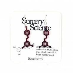 Sorcery Science Earrings: Resveratrol (Red Wine)