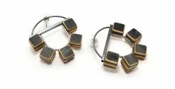 Tara Locklear Earrings: 5-Cube Stud Post Hoops