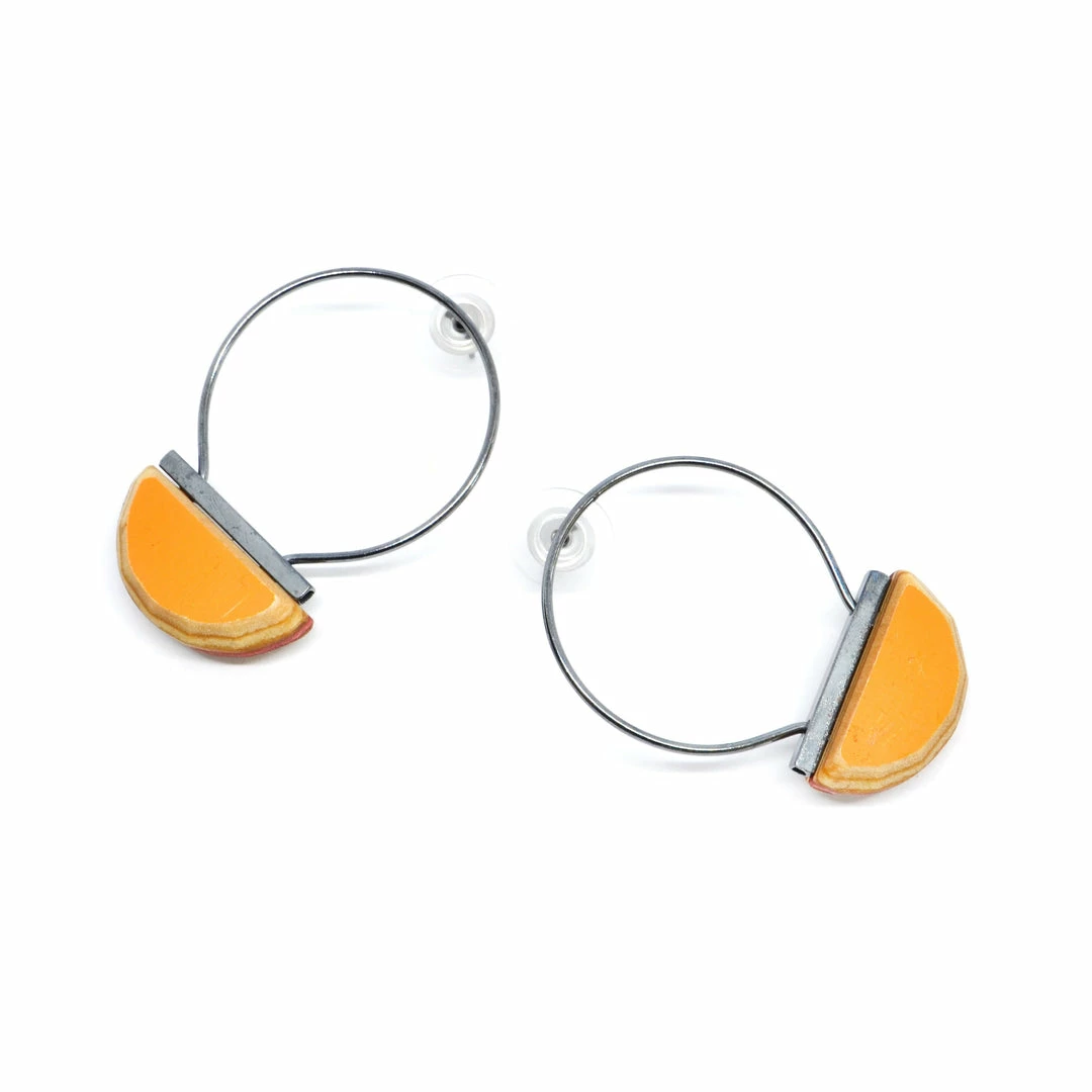 Tara Locklear Earrings: Diam Post Hoops (small) 5 Tara Locklear Earrings: Diam Post Hoops (small)